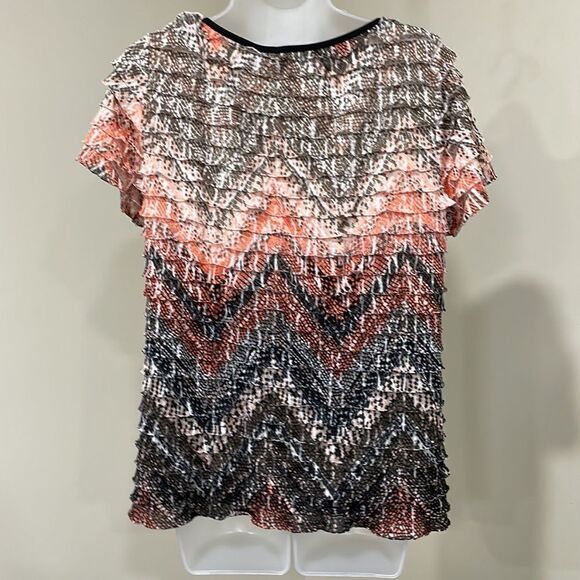 NWOT New Directions Chevron Striped Layered Top. Size L large 12/14 - Picture 4 of 6